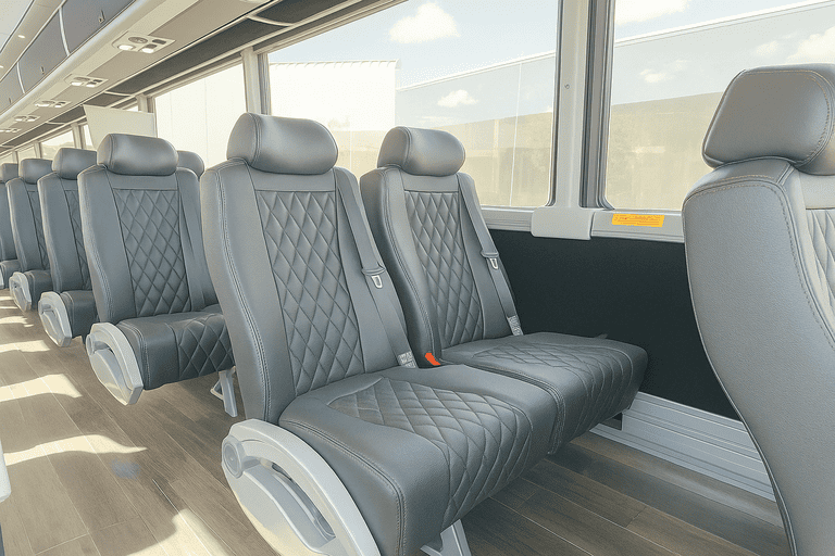 interior of Broomfield Coach Bus Service charter bus