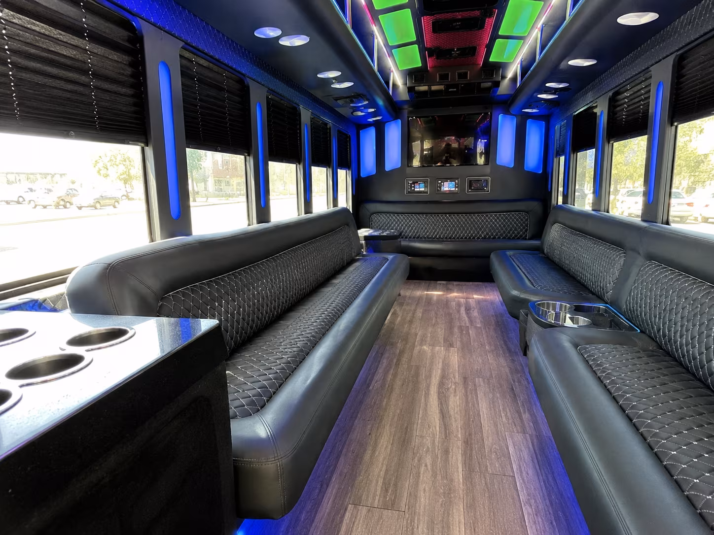 broomfield 15 passenger party bus inside