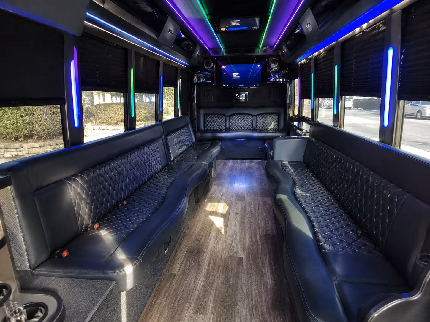 broomfield 15 passenger party bus interior