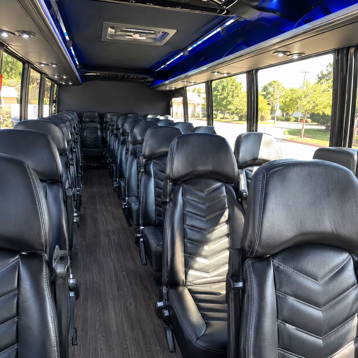 broomfield 28 passenger minibus interior