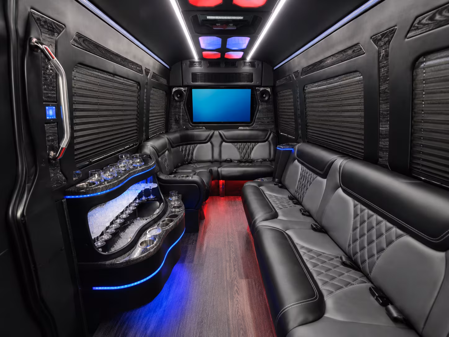 broomfield 28 passenger party bus inside