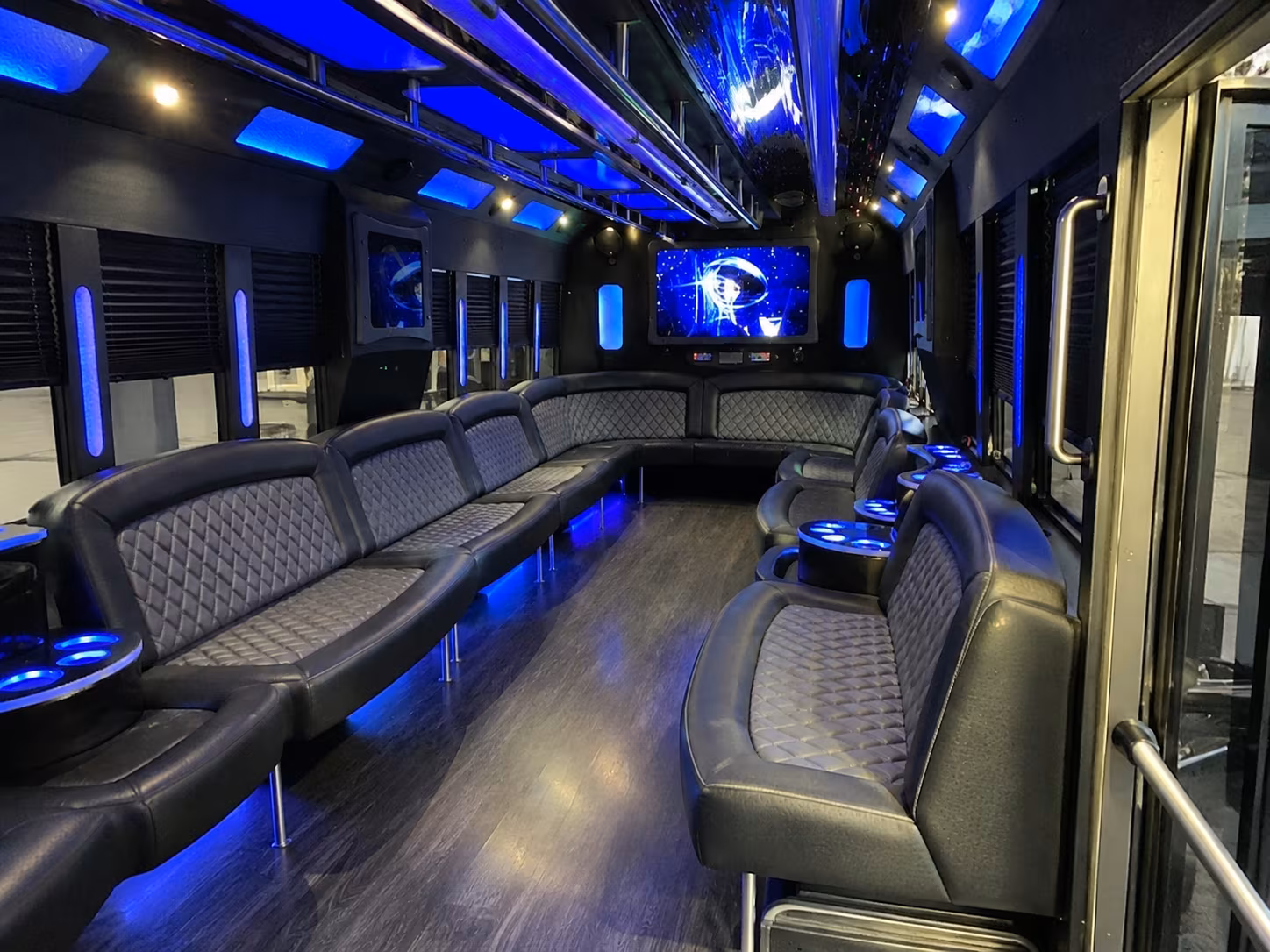 broomfield 28 passenger party bus interior