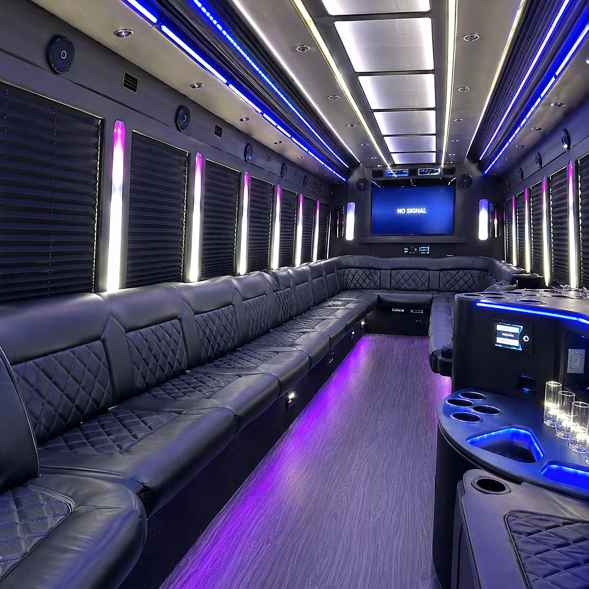broomfield 30 passenger party bus inside