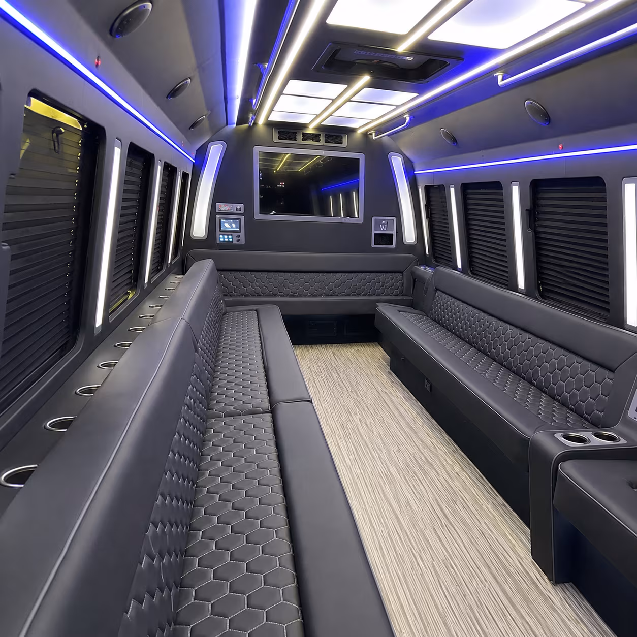 broomfield 40 passenger party bus inside