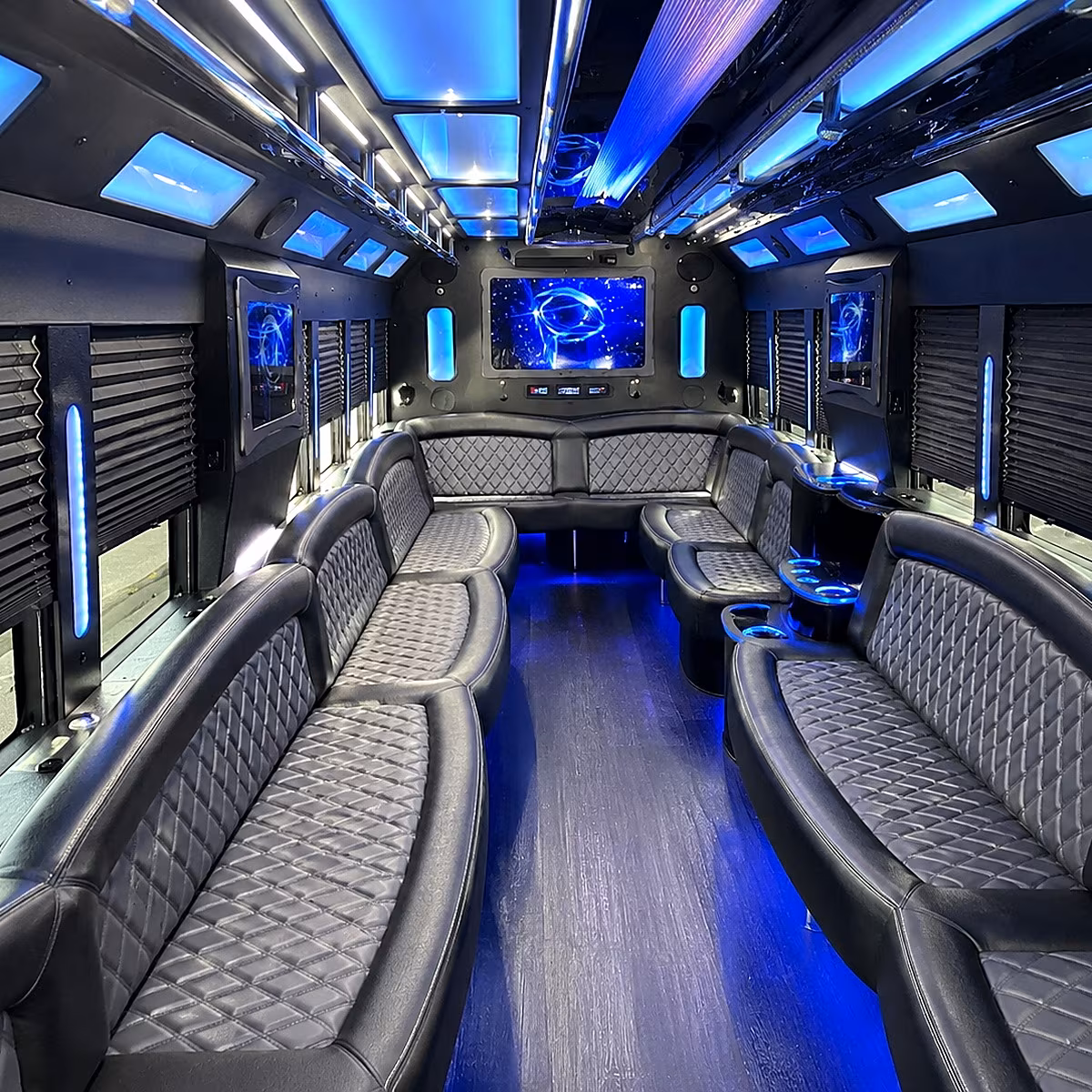 broomfield 50 passenger party bus interior