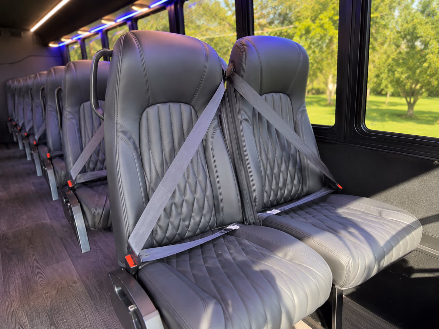 shuttle buses for broomfield wedding guests between hotels and venues
